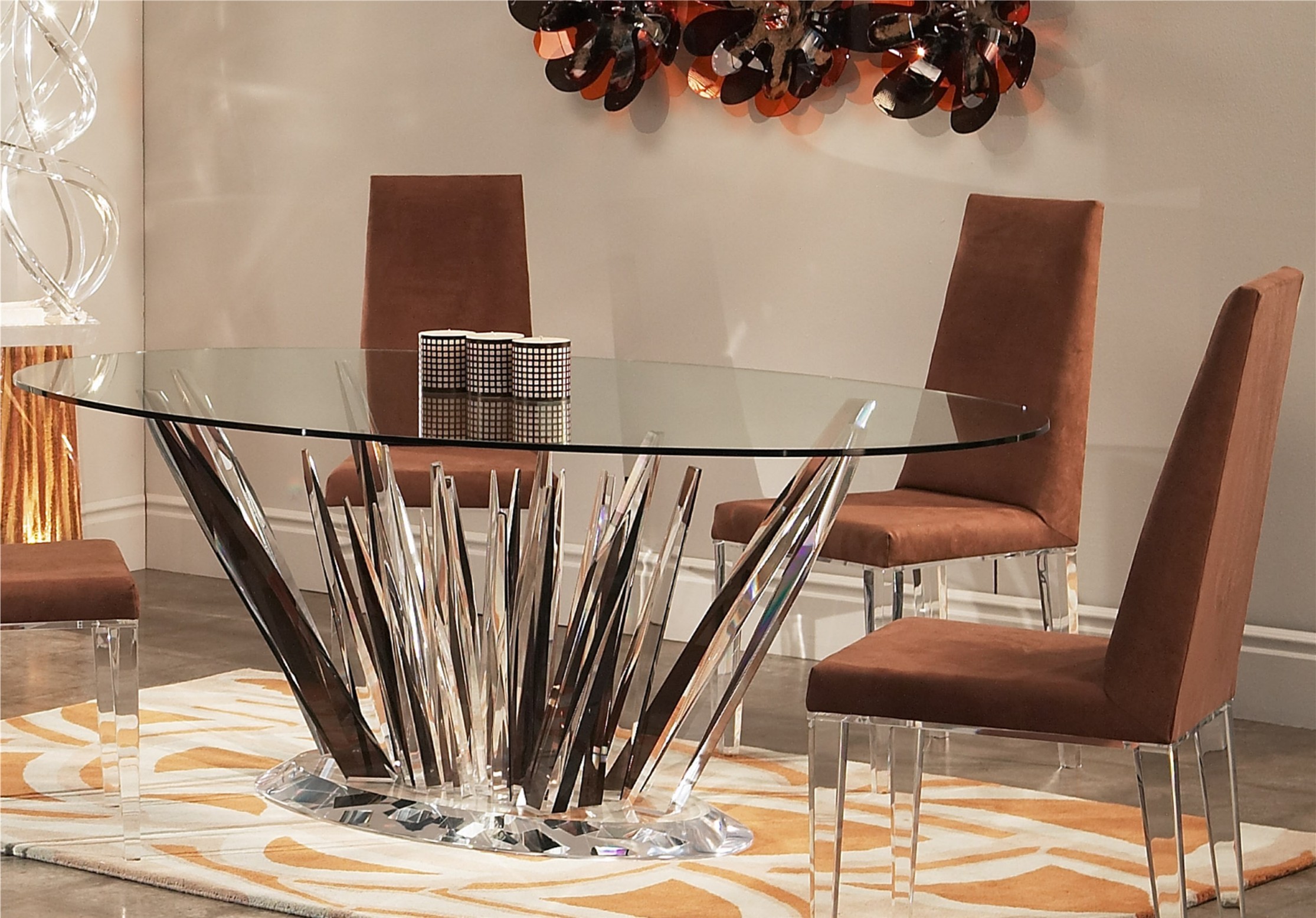 clear glass dining room tables